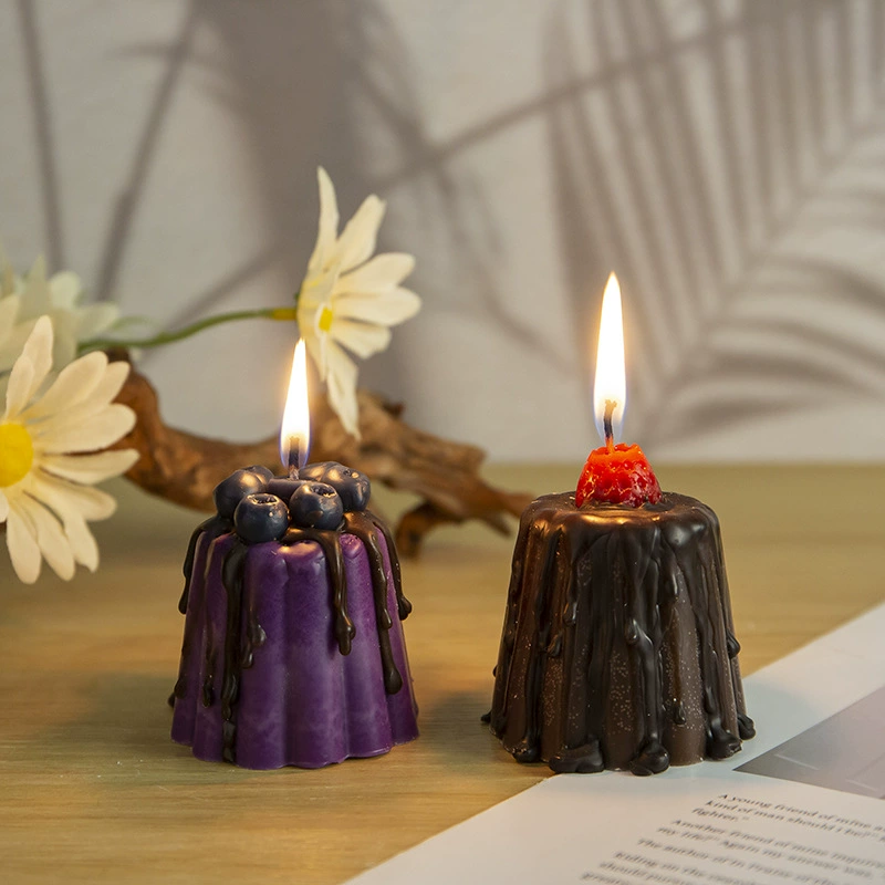 Home Fragrance Blueberry Scented Candle - 1개 귀여운 푸딩 아로마테라피 캔들, 치즈