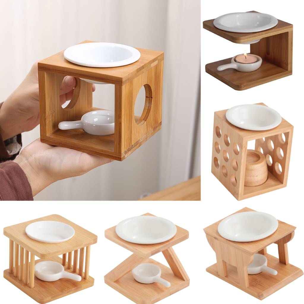 Ceramic Oil Burner - 세라믹 왁스가 달린 나무 에센셜 오일
