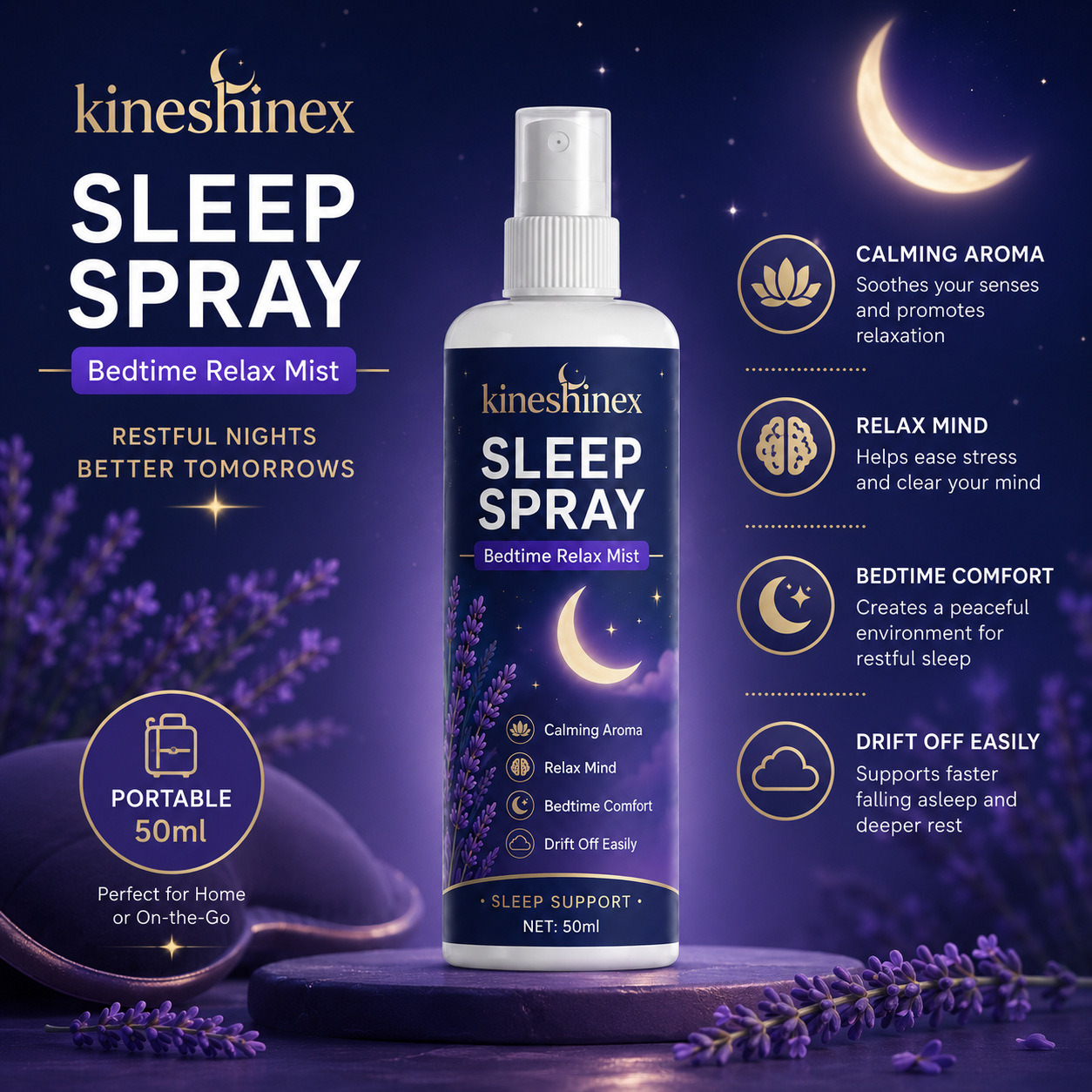 Lavender Pillow Spray - 수면 스프레이 – 진정시키는 향이 나는