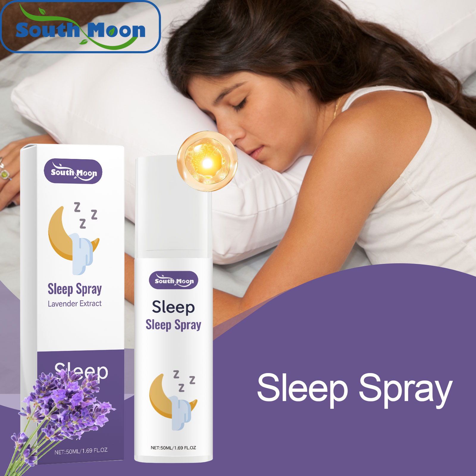 Lavender Pillow Spray - 라벤더 수면 스프레이, 잠들기, 휴식, 피로