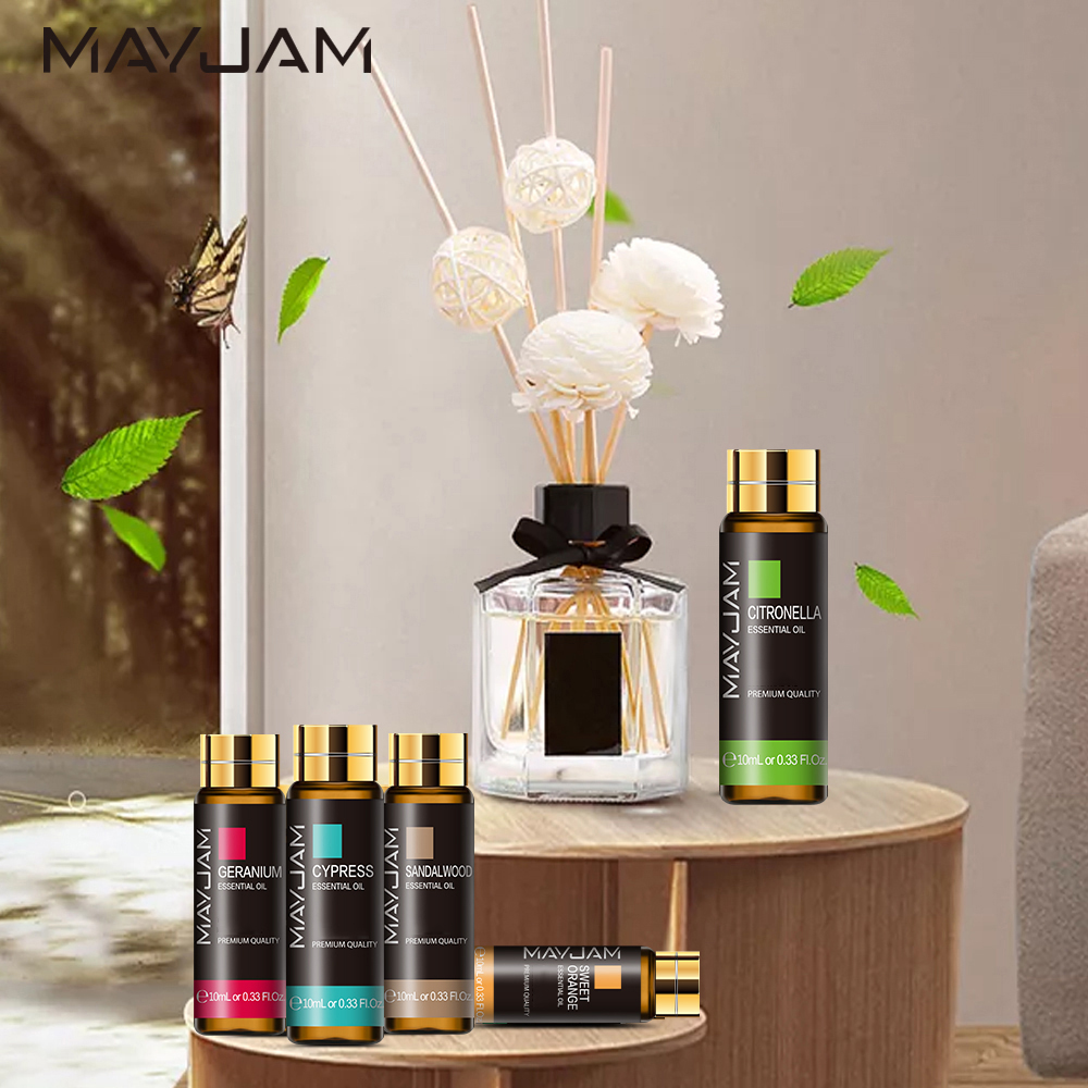 10ML 라벤더 유칼립투스 순수 에센셜 오일 로즈 레몬 - Home Fragrance Bergamot 리뷰 및 가격